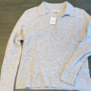 J. Crew Light Gray Collared Sweater